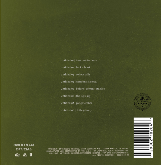 Untitled Unreleased back cover